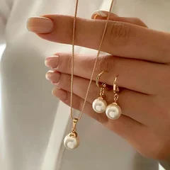 Boho Zinc Alloy Earrings and Necklace Set for Women-1