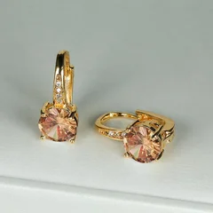 7mm Round Cut Glass Stone Hook Drop Dangle Earrings-42