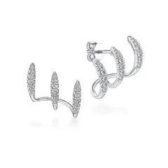 Gold Color Crystal Geometric Stud Earrings-3