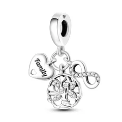 925 Silver Family Tree and Lucky Clover Charm Bead-97