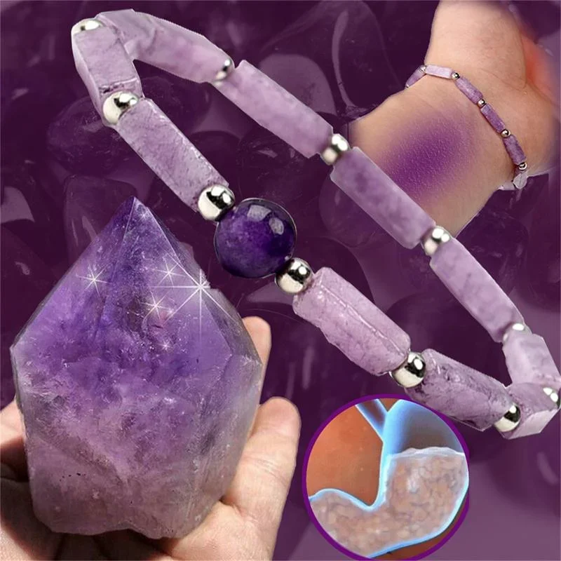 Women's Natural Amethyst Adjustable Bracelet