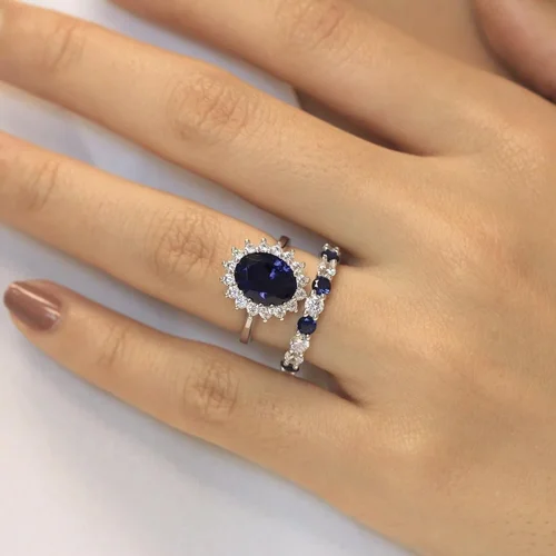 Sapphire Zircon Wing Cute Wedding Band Ring for Women