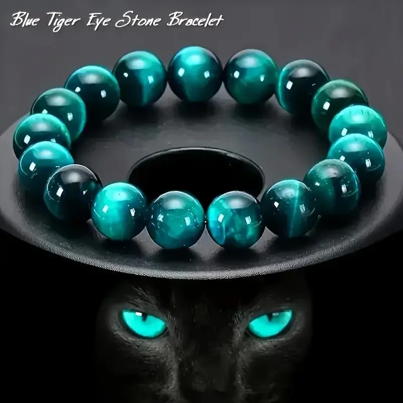 Bohemian Blue Tiger-Eye Beaded Bracelet - 8mm