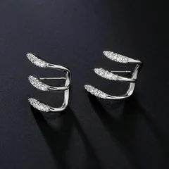 Silver Claw Earring Set for Women-2