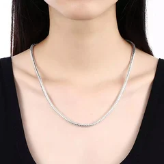 925 Sterling Silver Snake Chain Necklace-1