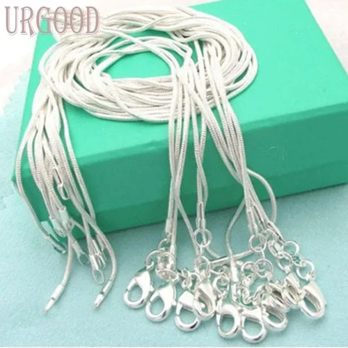 925 Sterling Silver 1.2mm Snake Chain Necklace (5 Pack, 40-75cm)