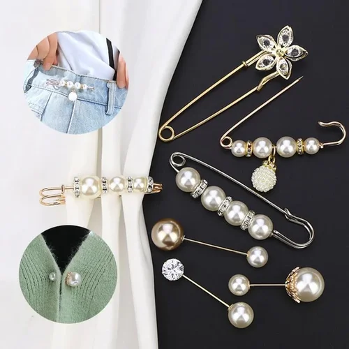 Women's Pearl Beaded Brooch Pin
