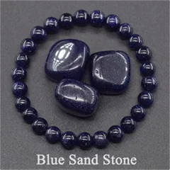 Natural Lapis Lazuli Stone Beads Elastic Bracelet for Men & Women-30