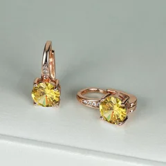 7mm Round Cut Glass Stone Hook Drop Dangle Earrings-32