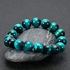 Bohemian Blue Tiger-Eye Beaded Bracelet - 8mm-3