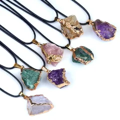 Women's Natural Stone Irregular Pendant Necklace-2