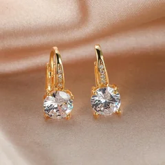 7mm Round Cut Glass Stone Hook Drop Dangle Earrings-3