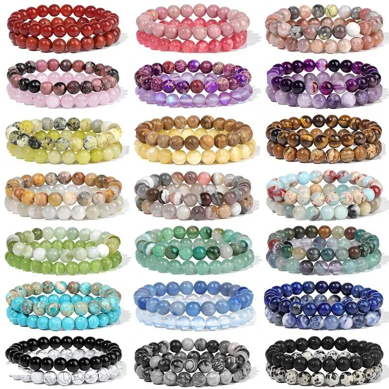 Natural Stone Bead Bracelet Set for Men & Women