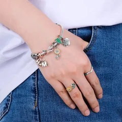 925 Silver Family Tree and Lucky Clover Charm Bead-3