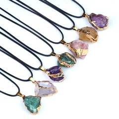 Women's Natural Stone Irregular Pendant Necklace-3