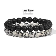 Natural Stone Bead Bracelet Set for Men & Women-33