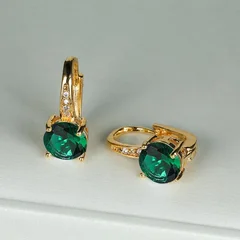 7mm Round Cut Glass Stone Hook Drop Dangle Earrings-40