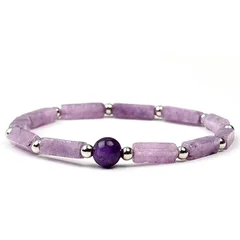 Women's Natural Amethyst Adjustable Bracelet-2