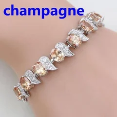 Sky Blue Cubic Zirconia Charm Bracelet for Women-8