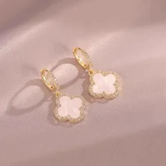 Rhinestone Four-Leaf Clover Women's Earrings-6