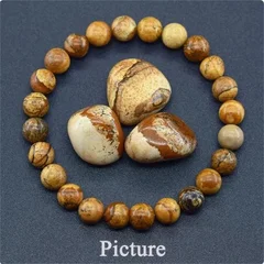 Natural Lapis Lazuli Stone Beads Elastic Bracelet for Men & Women-21