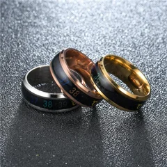 Titanium Steel Temperature Sensitive Mood Ring for Women and Men, 8mm-5