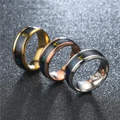Titanium Steel Temperature Sensitive Mood Ring for Women and Men, 8mm-4