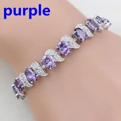 Sky Blue Cubic Zirconia Charm Bracelet for Women-9
