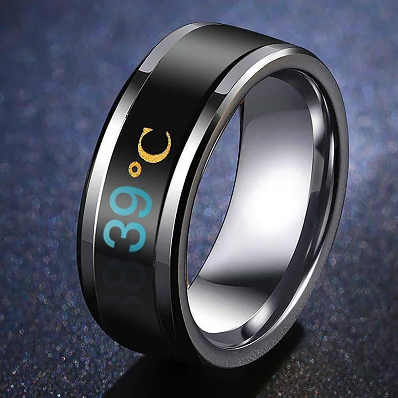 Titanium Steel Temperature Sensitive Mood Ring for Women and Men, 8mm