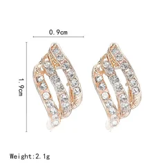 Glass Flower Drop Rhinestone Earrings for Women-2
