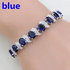 Sky Blue Cubic Zirconia Charm Bracelet for Women-6