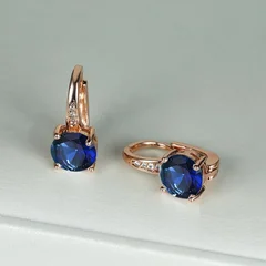 7mm Round Cut Glass Stone Hook Drop Dangle Earrings-27