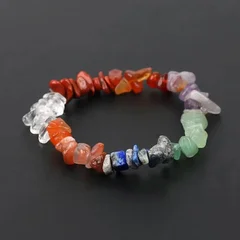 Natural Amethyst Irregular Chip Bead Stretch Bracelet-6