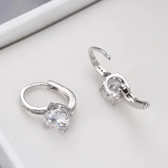 7mm Round Cut Glass Stone Hook Drop Dangle Earrings-15