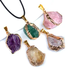 Women's Natural Stone Irregular Pendant Necklace-5