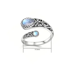 Moonstone Vintage Boho Adjustable Ring-4