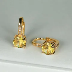 7mm Round Cut Glass Stone Hook Drop Dangle Earrings-39