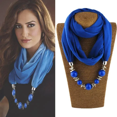 Bohemian Resin Pendant Scarf Necklace