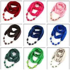 Bohemian Resin Pendant Scarf Necklace-6