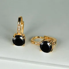 7mm Round Cut Glass Stone Hook Drop Dangle Earrings-24