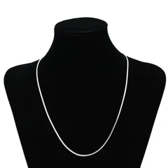 Fashion Silver Color Flat Snake Chain Necklace 2mm Width-3