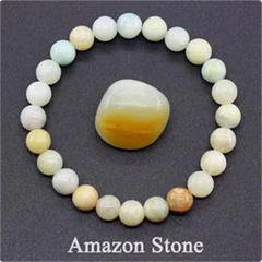 Natural Lapis Lazuli Stone Beads Elastic Bracelet for Men & Women-34