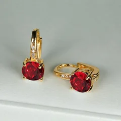 7mm Round Cut Glass Stone Hook Drop Dangle Earrings-38