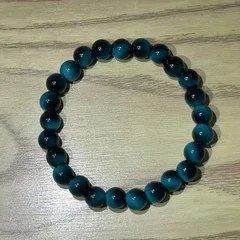 Bohemian Blue Tiger-Eye Beaded Bracelet - 8mm-6