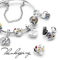 925 Silver Family Tree and Lucky Clover Charm Bead-5