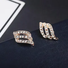 Glass Flower Drop Rhinestone Earrings for Women-3