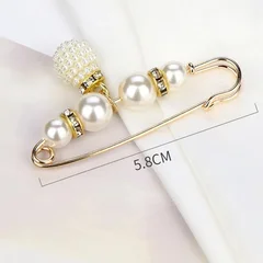 Women's Pearl Beaded Brooch Pin-8