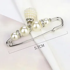 Women's Pearl Beaded Brooch Pin-7