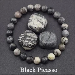 Natural Lapis Lazuli Stone Beads Elastic Bracelet for Men & Women-22