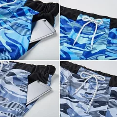 Shorts de surf masculinos com estampa camuflada e secagem rápida-4